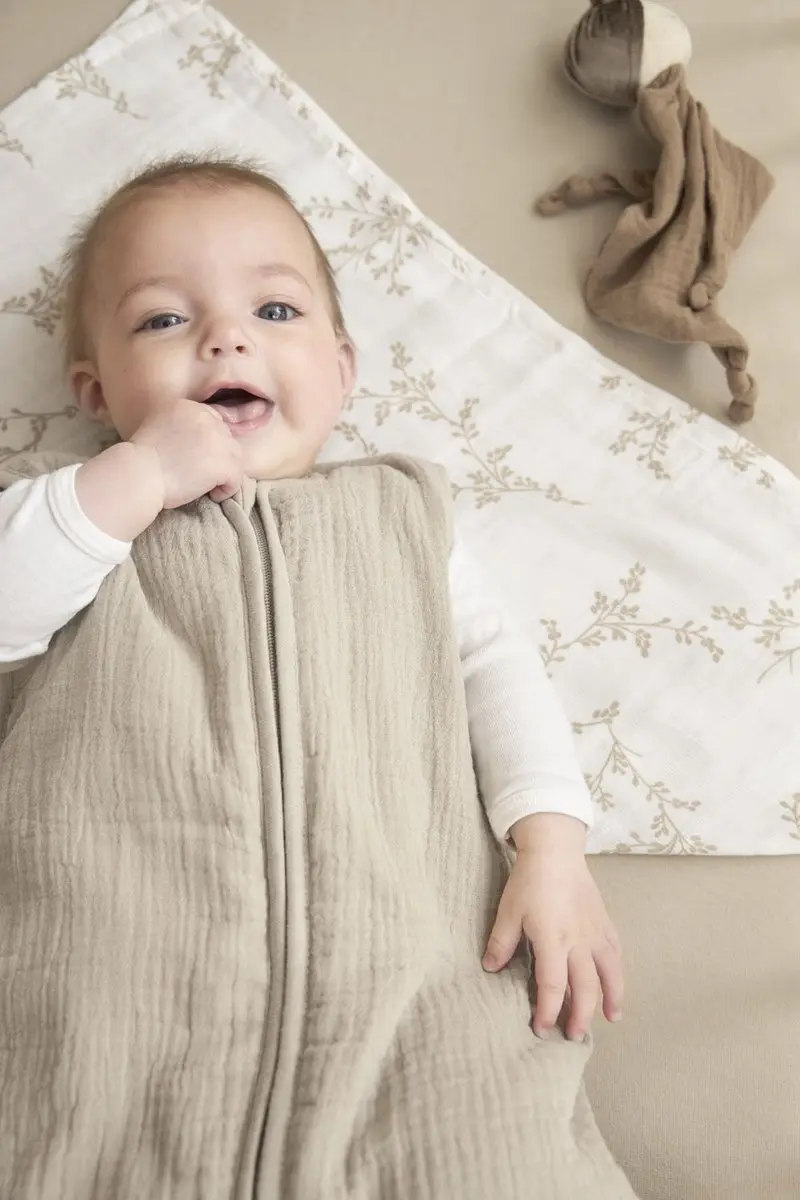 Meyco Baby Uni Baby Slaapzak Gevoerd 90cm - 2.0 TOG Sand