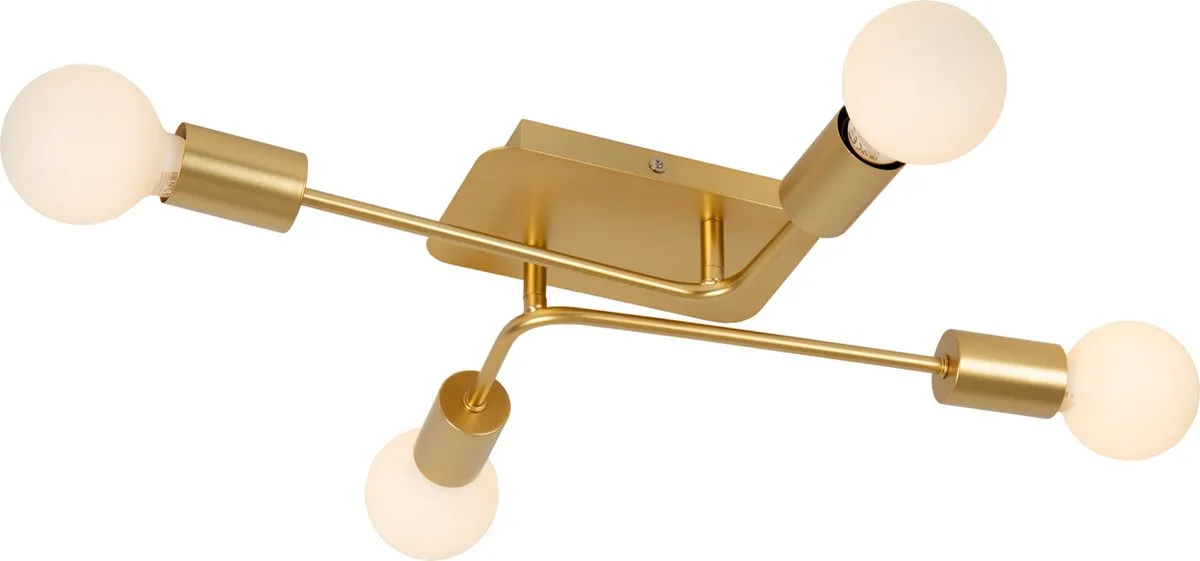 Lucide Lester Plafondlamp 4xE27 Mat Goud/Messing