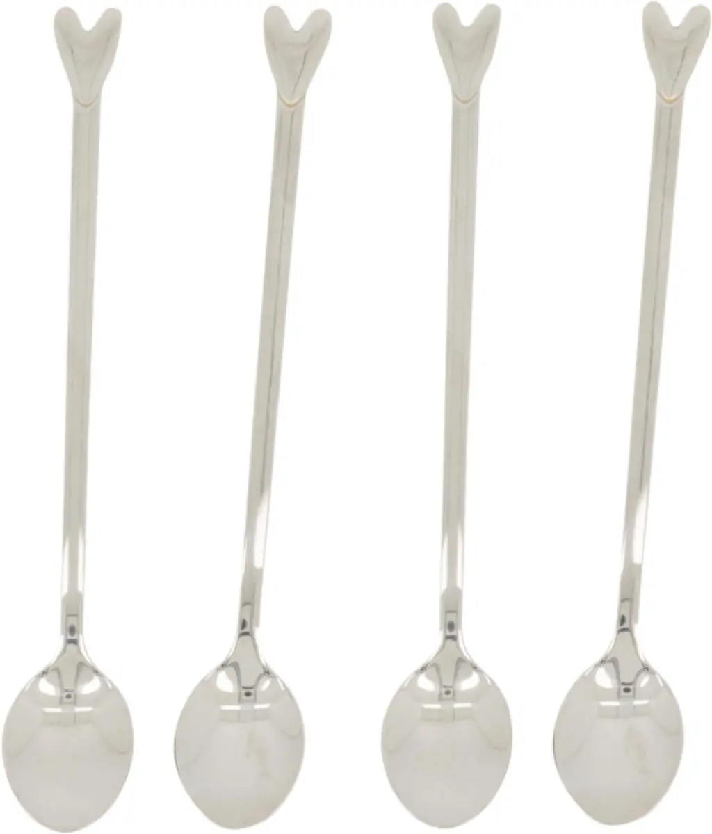 Zusss Set van 4 Lange Lepels Hartje