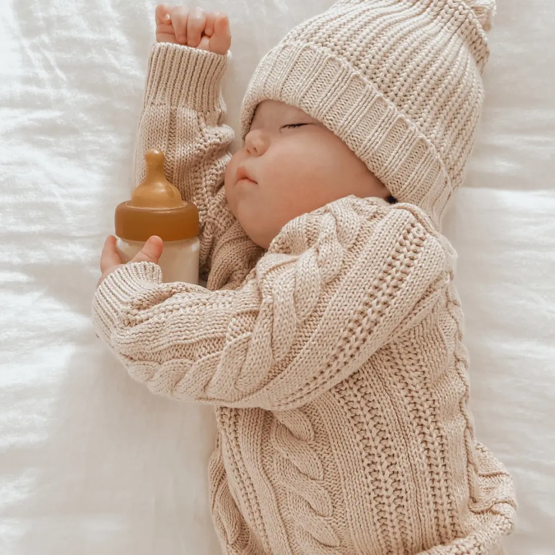 Hevea Wide Neck Babyfles 150ml - 2 Stuks - Natuur