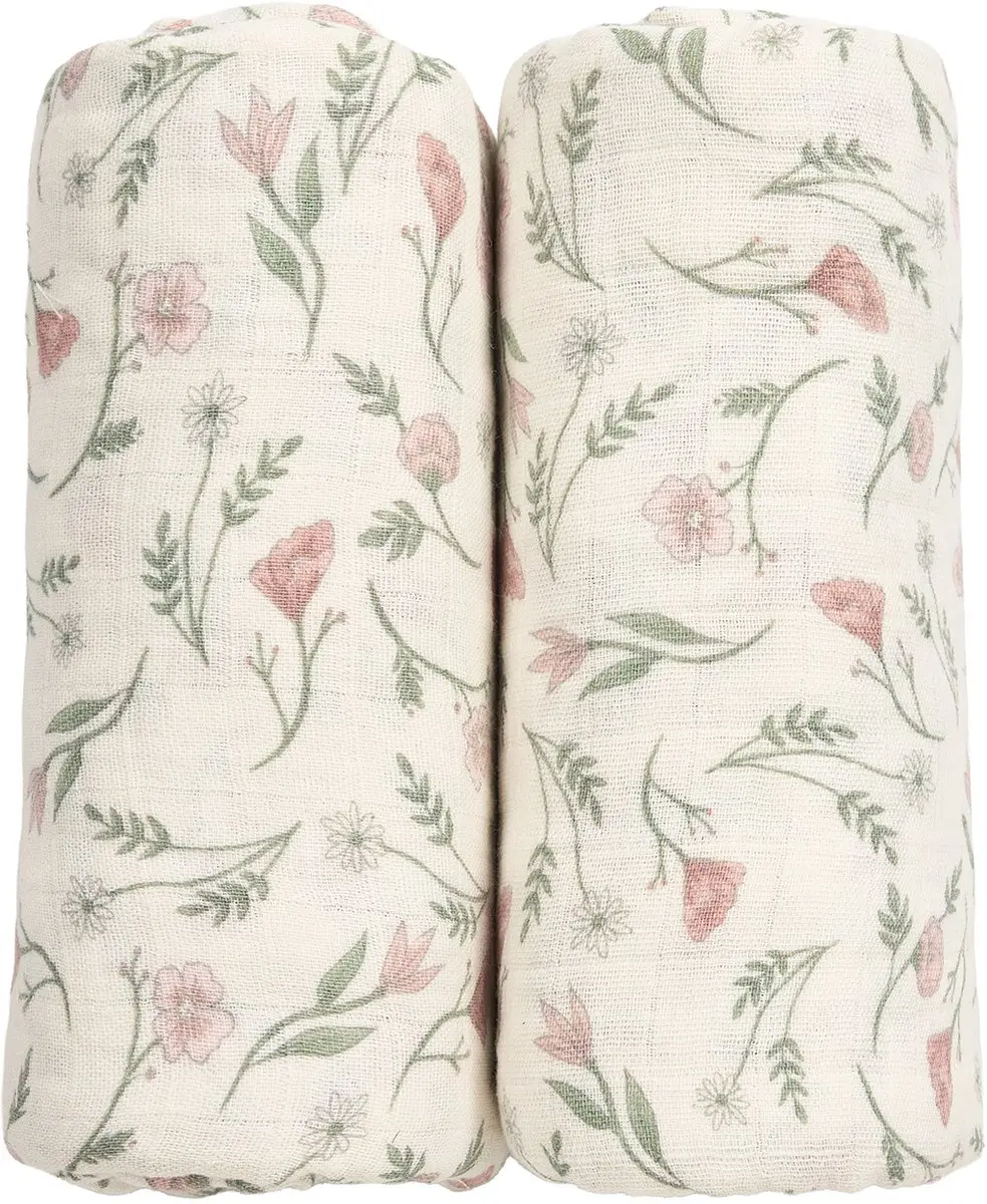 Meyco Baby Flower Swaddle 2-pack - 120x120cm Multicolor