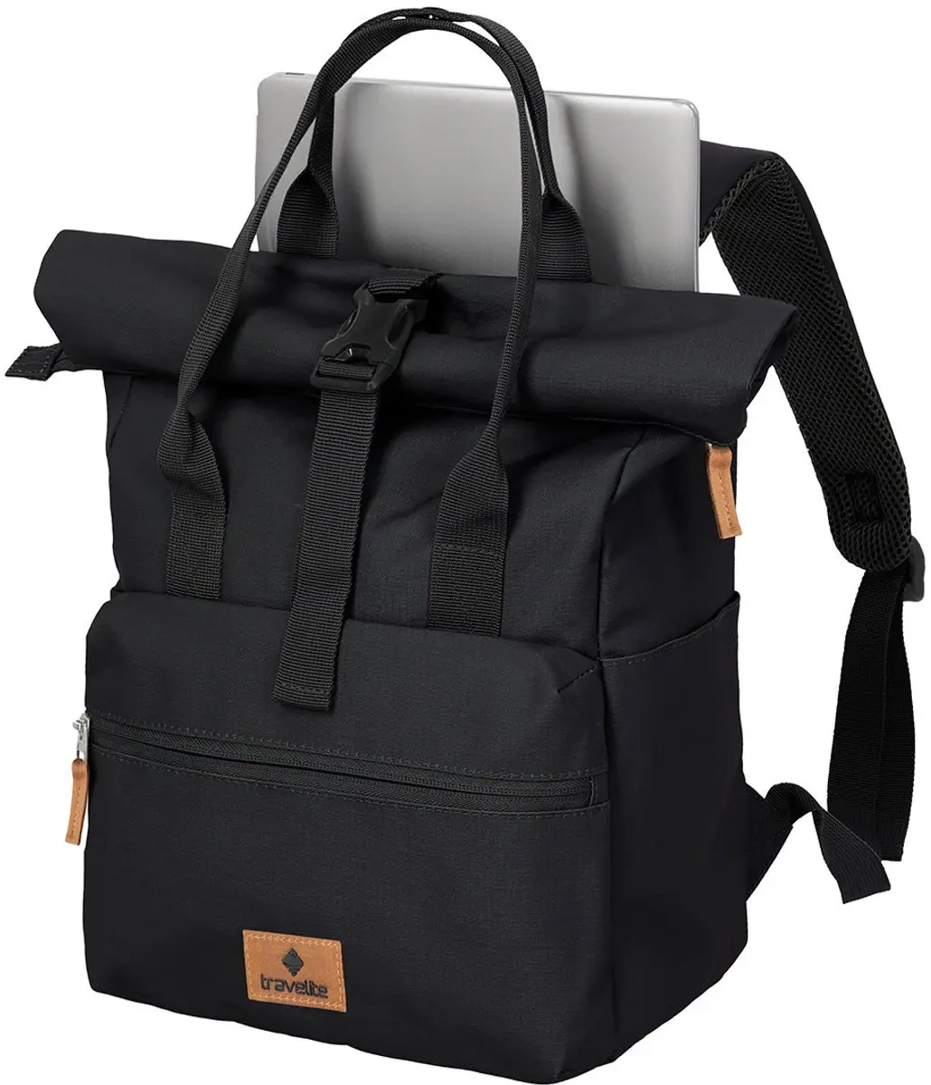 Travelite Basics Short Handle Rollup 13 inch - Zwart