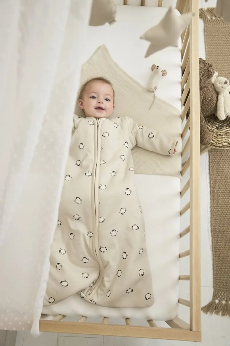 Meyco Baby Penguin Slaapzak - Soft Sand 90cm - 2.5 TOG