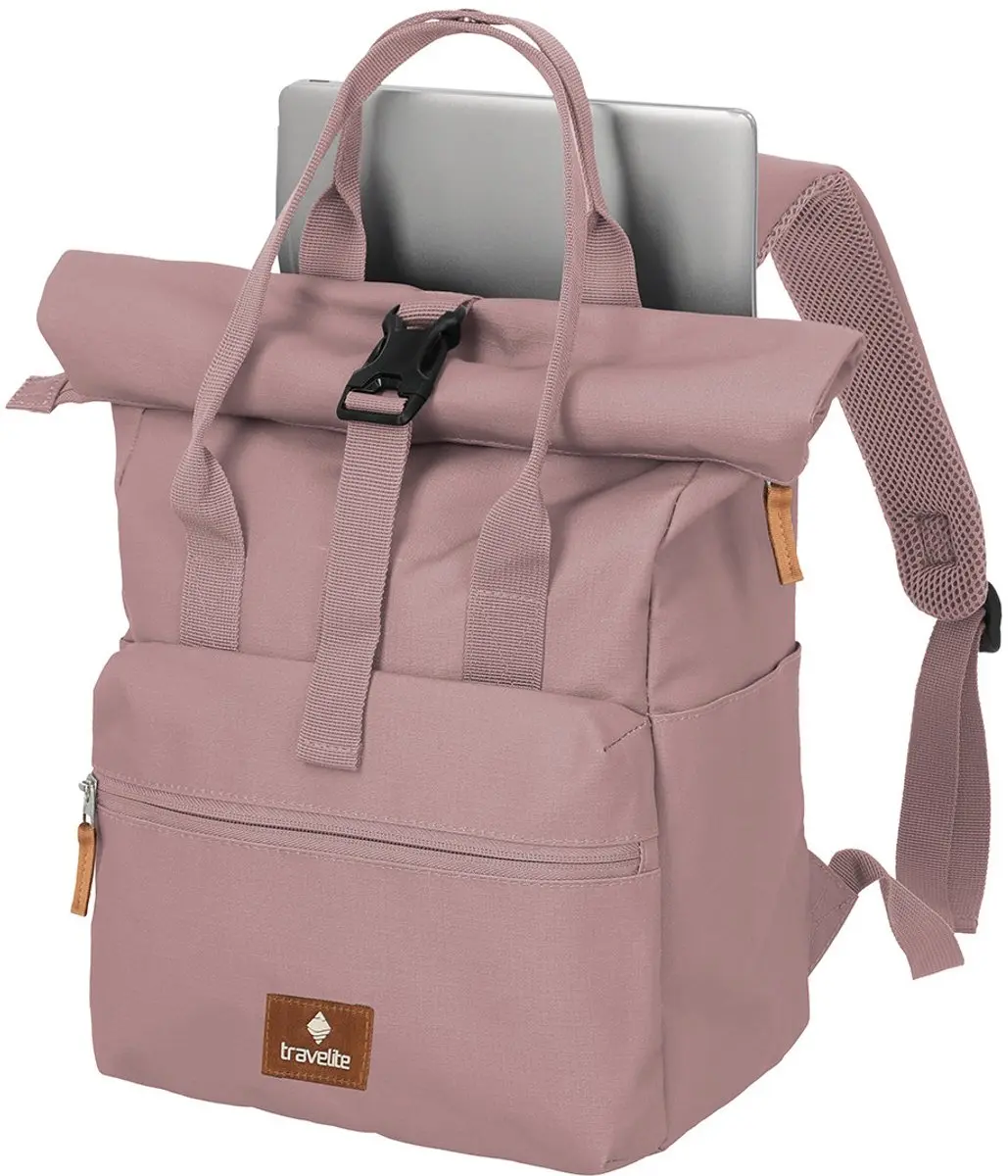 Travelite Basics Short Handle Rollup Dagrugzak 13 inch - MPN 096304-17 - Roze