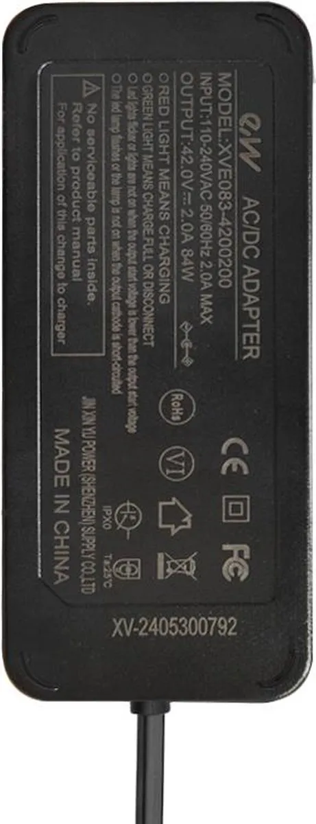 Xiaomi Ninebot Elektrische Step Oplader 36V 2A - Zwart