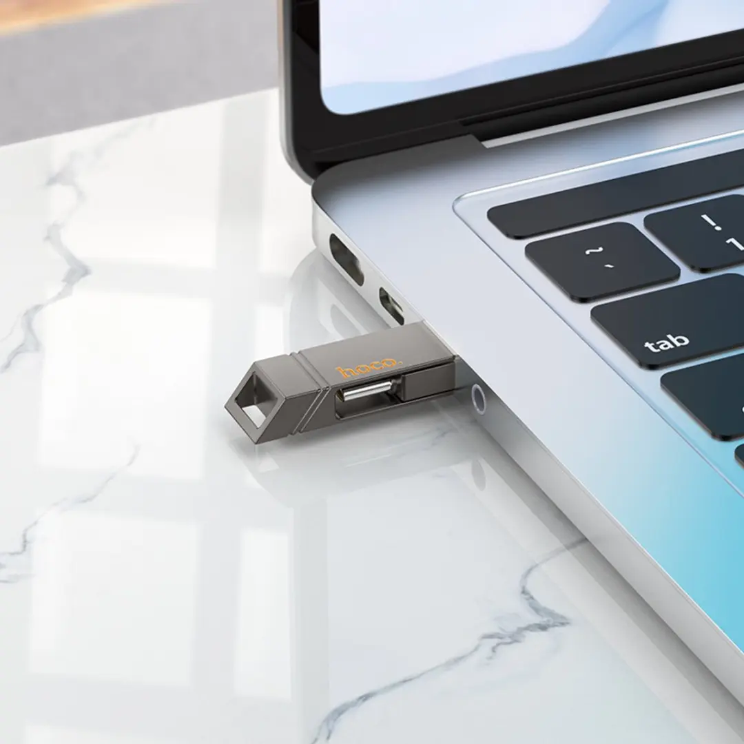 Hoco 2-in-1 USB Stick 128GB - Grijs