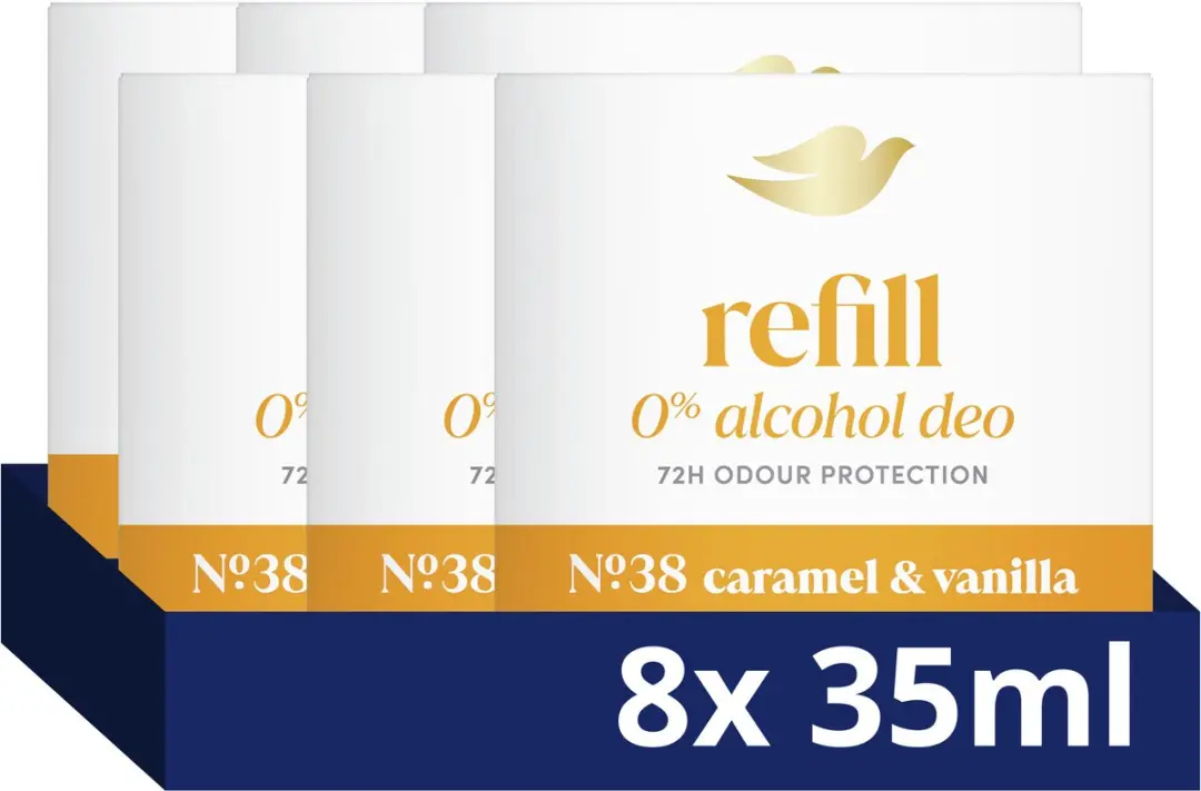 Dove 0% Alcohol Deodorant Navulling No. 38 Caramel & Vanilla