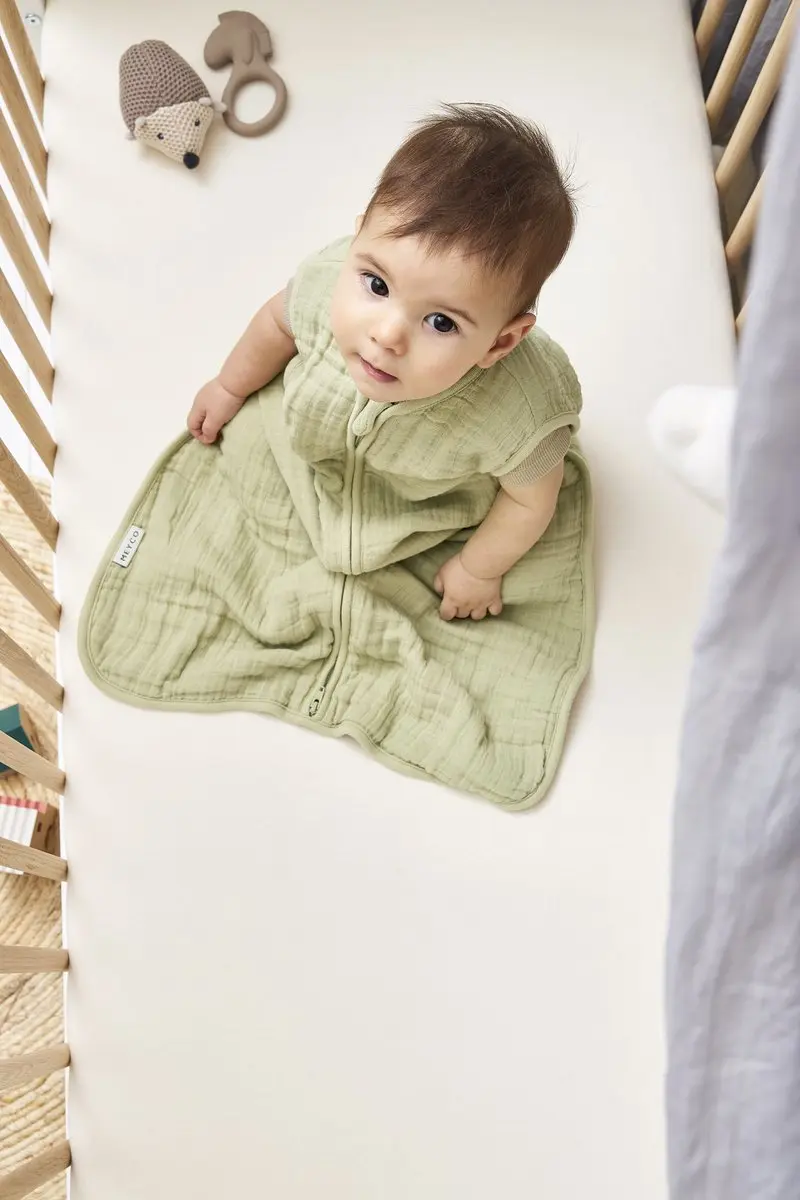 Meyco Baby Uni Baby Zomerslaapzak 110cm - Soft Olive