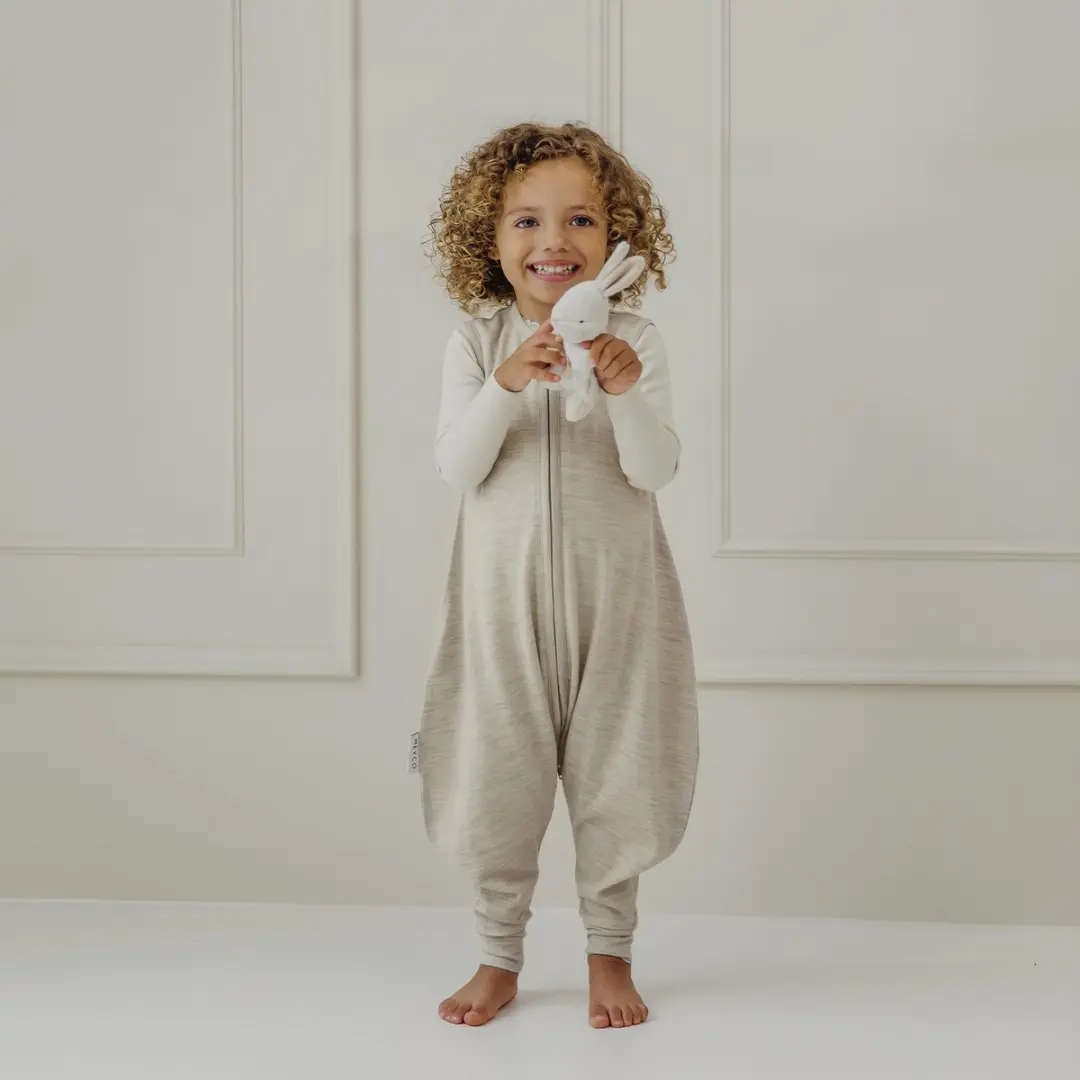 Meyco Merino Slaapoverall Jumper 92cm - 0.5 TOG - Sand Melange