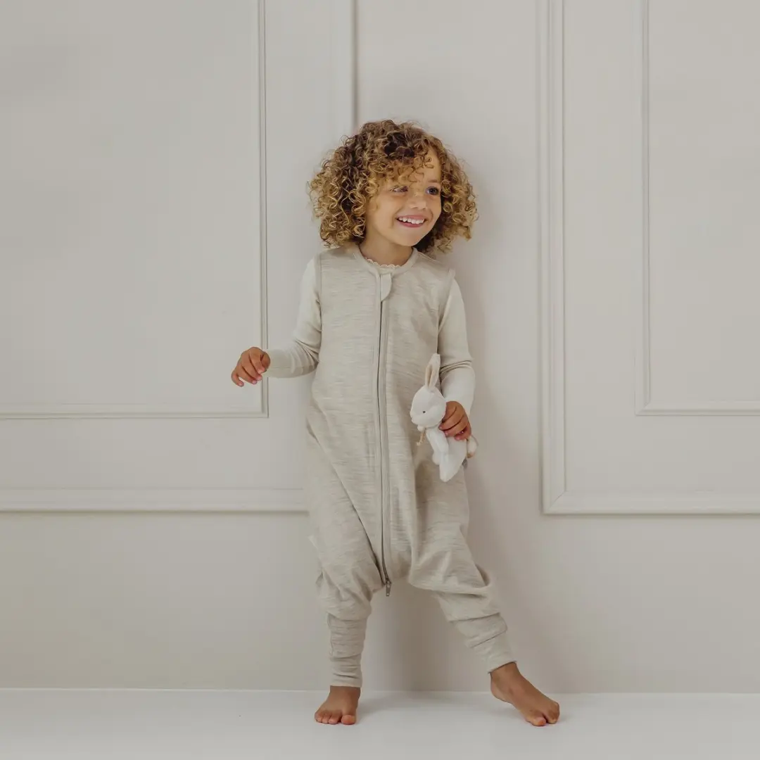 Meyco Merino Slaapoverall Jumper 92cm - 0.5 TOG - Sand Melange