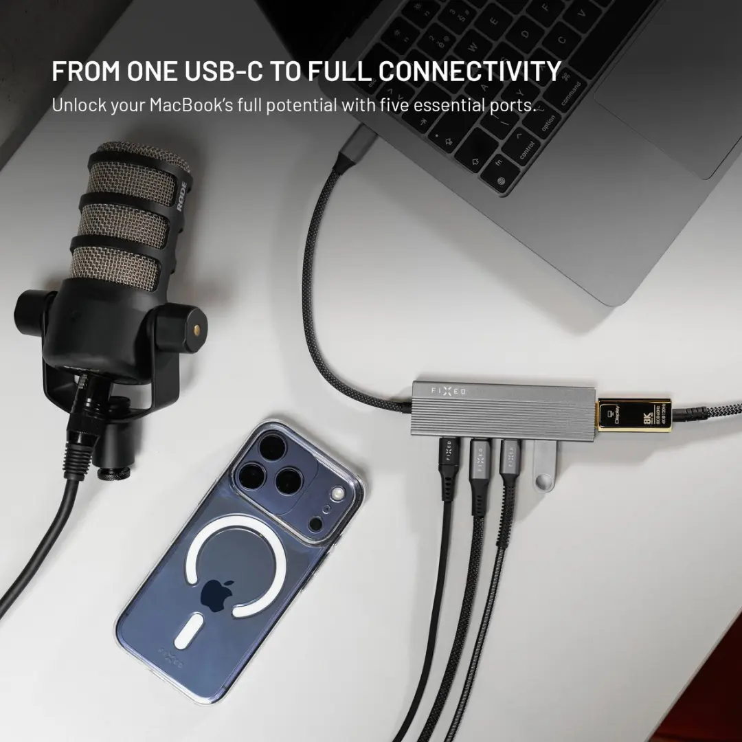 Fixed Hub Core FIXHU-CR-GR USB-C Hub - 4K HDMI 60Hz - 100W Power Delivery - Space Gray
