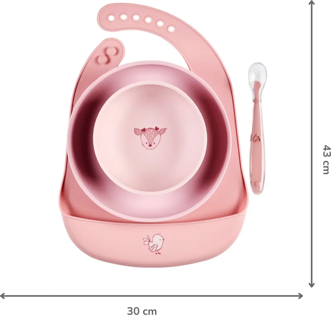 Nattou Mealtime Serviesset 4-delig - Roze