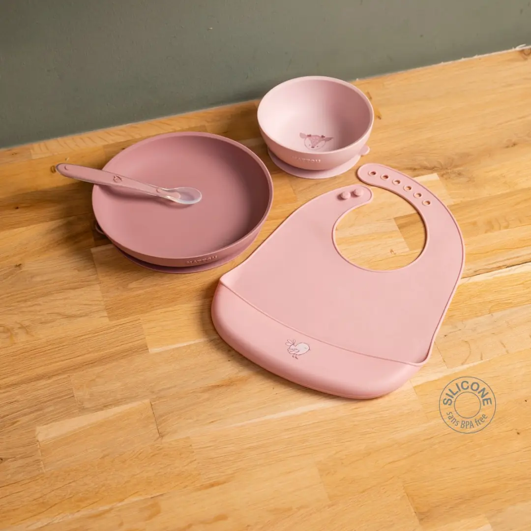 Nattou Mealtime Serviesset 4-delig - Roze