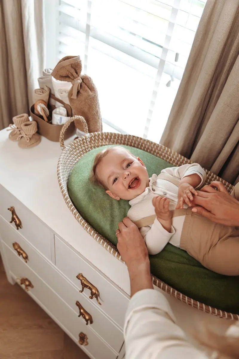 Meyco Baby Uni Aankleedkussenhoes - 2 Stuks 50x70cm - Olive Green