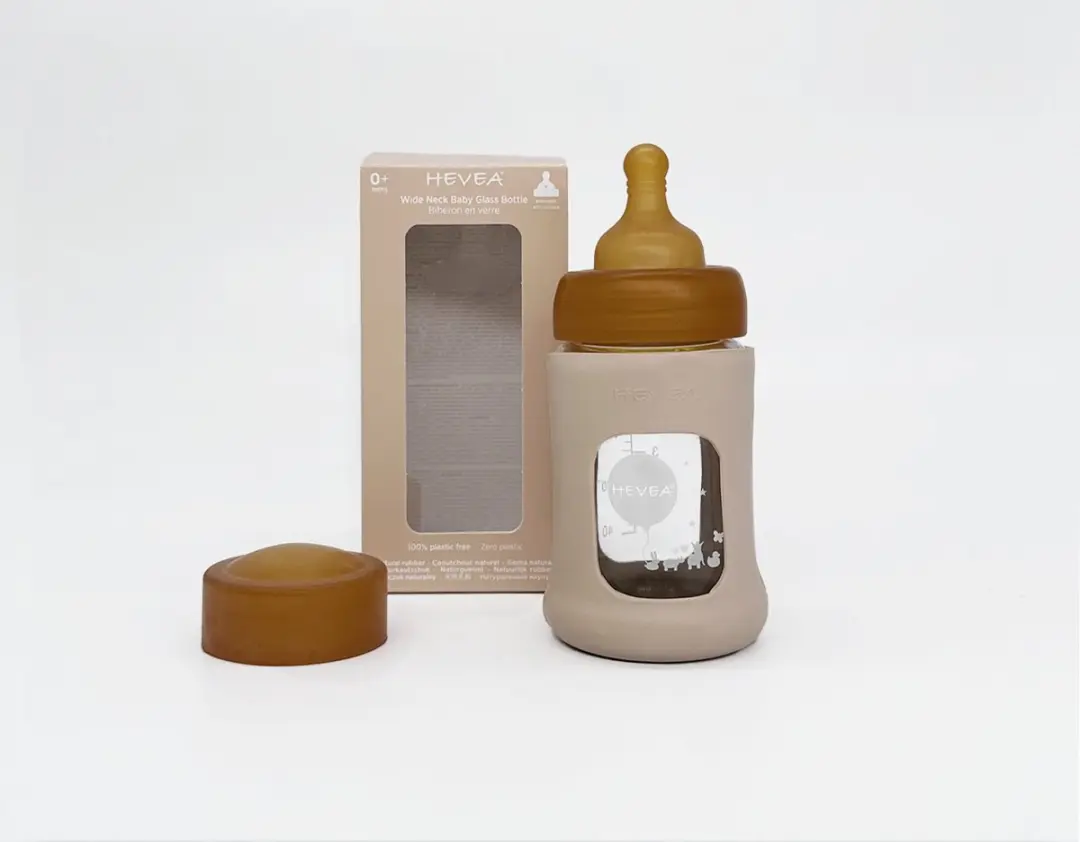 Hevea Wide Neck Babyfles 150ml - Sand