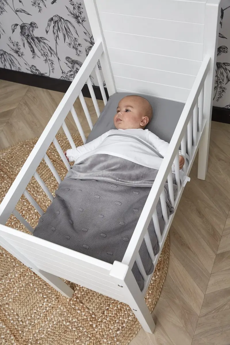 Meyco Baby Uni Hoeslaken Wieg - 2 Stuks 40x80/90cm - Grey