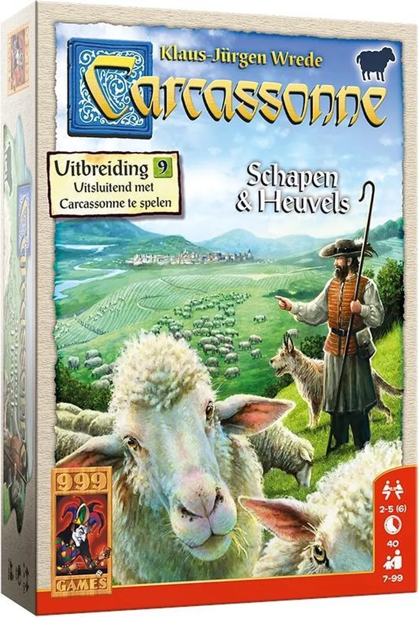 999 Games Carcassonne Schapen & Heuvels Uitbreiding - Bordspel - 2-6 Spelers