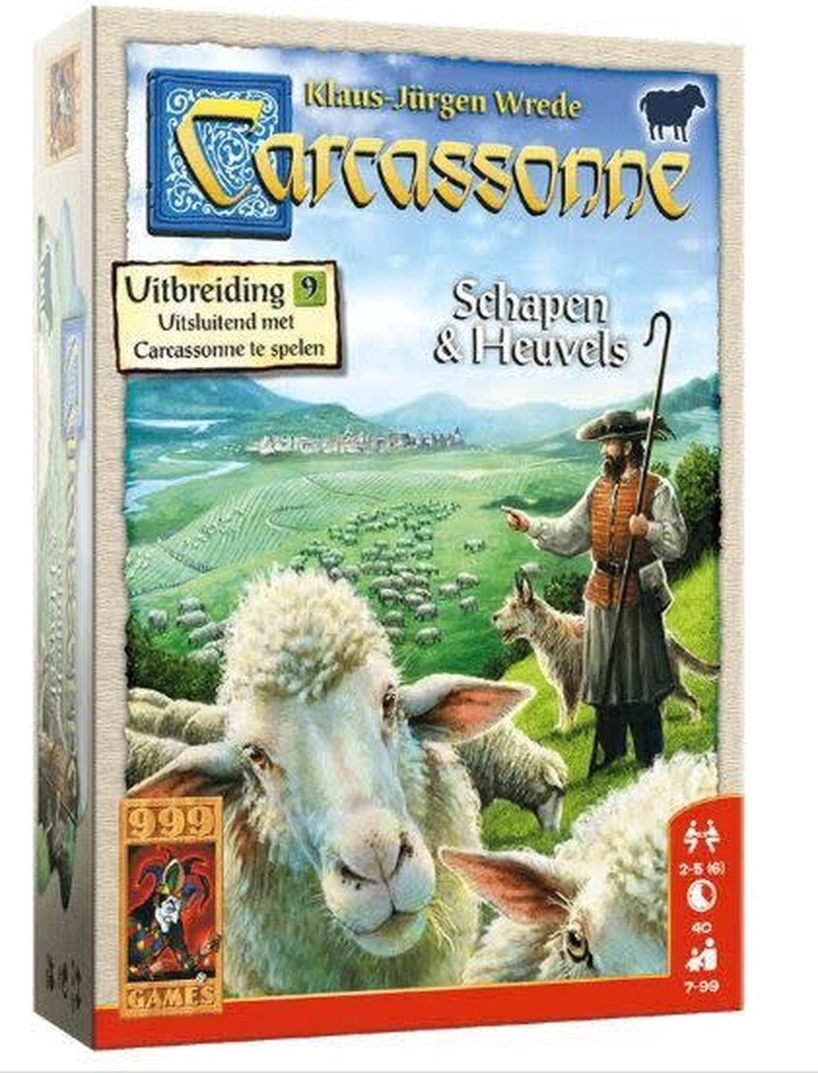 999 Games - Carcassonne: Schapen & Heuvels - Uitbreiding - Bordspel