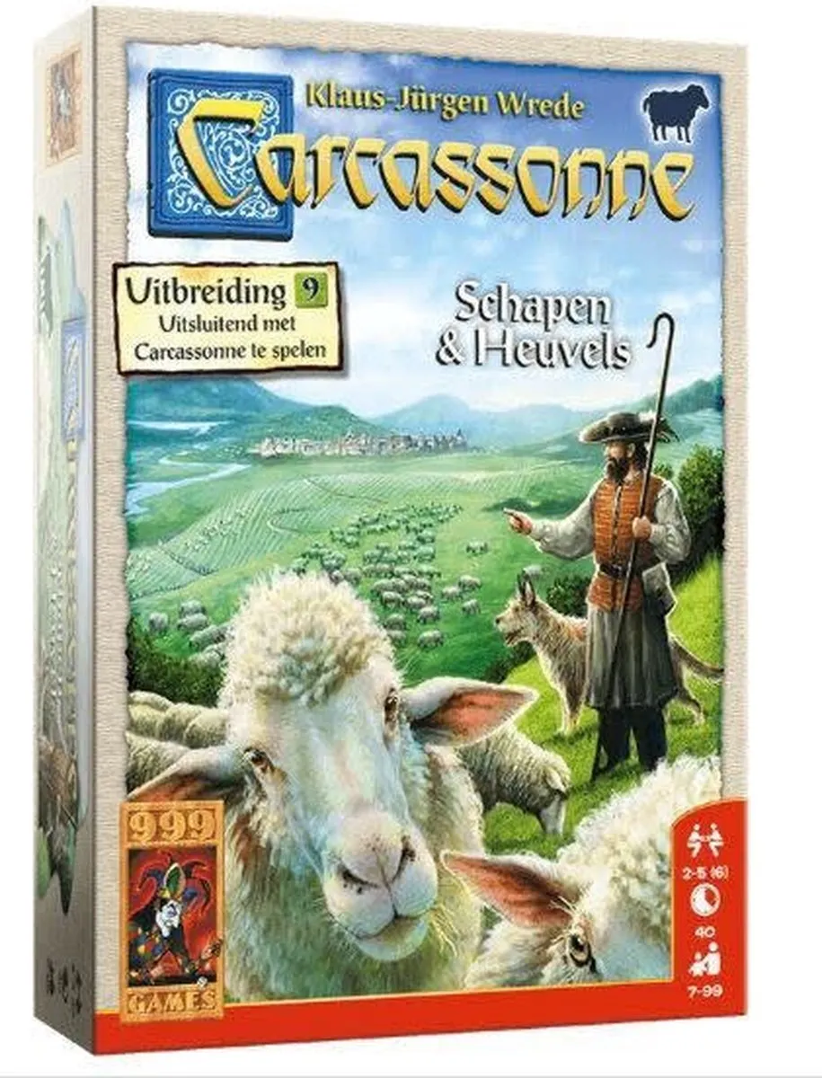 999 Games Carcassonne Schapen & Heuvels Uitbreiding