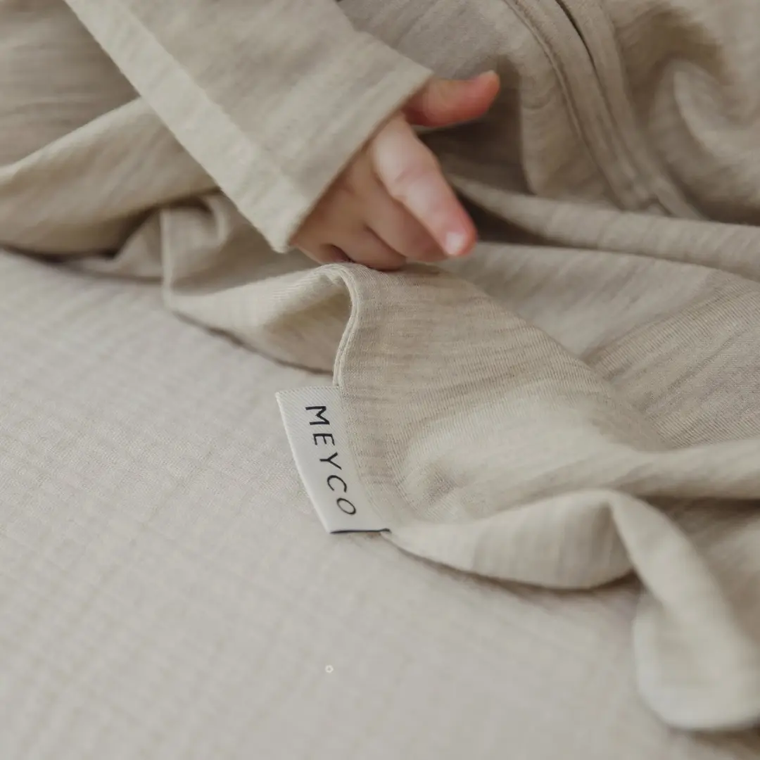 Meyco Merino Baby Slaapzak Sand Melange 60cm - 1.0 TOG