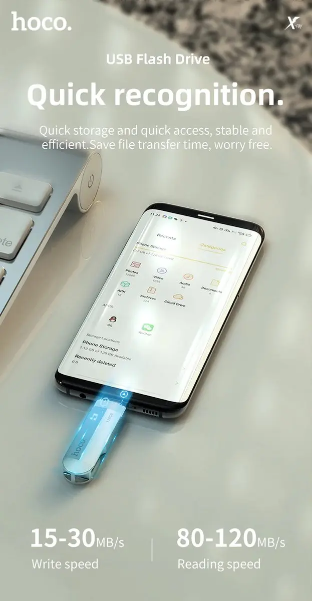Hoco 64GB USB-C & USB 3.0 Stick - 2-in-1 - Zilver