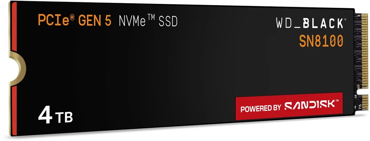 Western Digital Black SN8100 - Interne SSD - PCIe 5.0 - NVMe M.2 - 4 TB