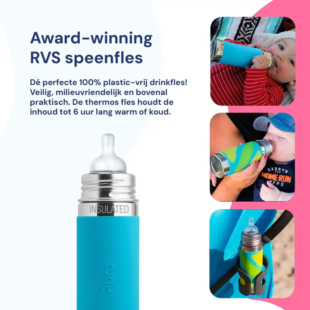 Pura Thermos Speenfles 260ml - Aquablauw