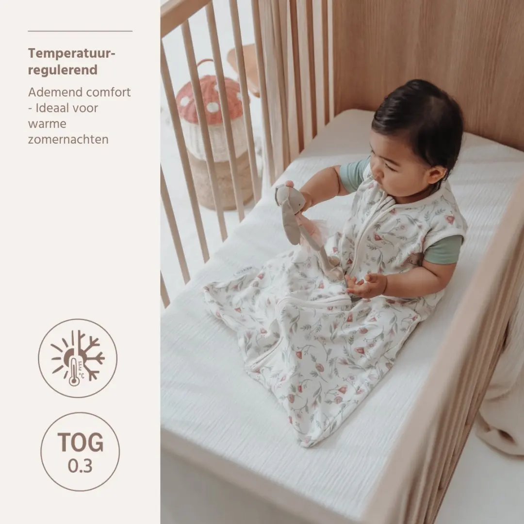 Meyco Baby Flower Zomerslaapzak 60cm - 0.3 TOG - Multicolor