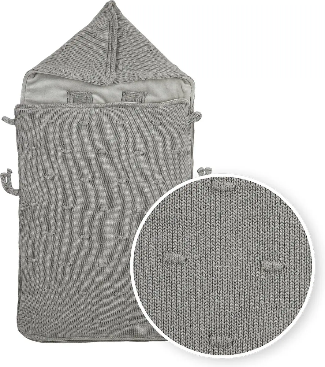 Meyco Baby Knots Voetenzak Grey 40x82cm - afbeelding 6 van 6