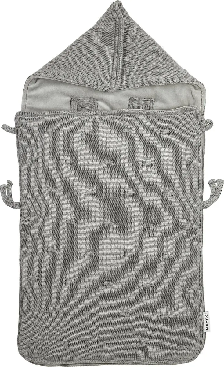 Meyco Baby Knots Voetenzak Grey 40x82cm