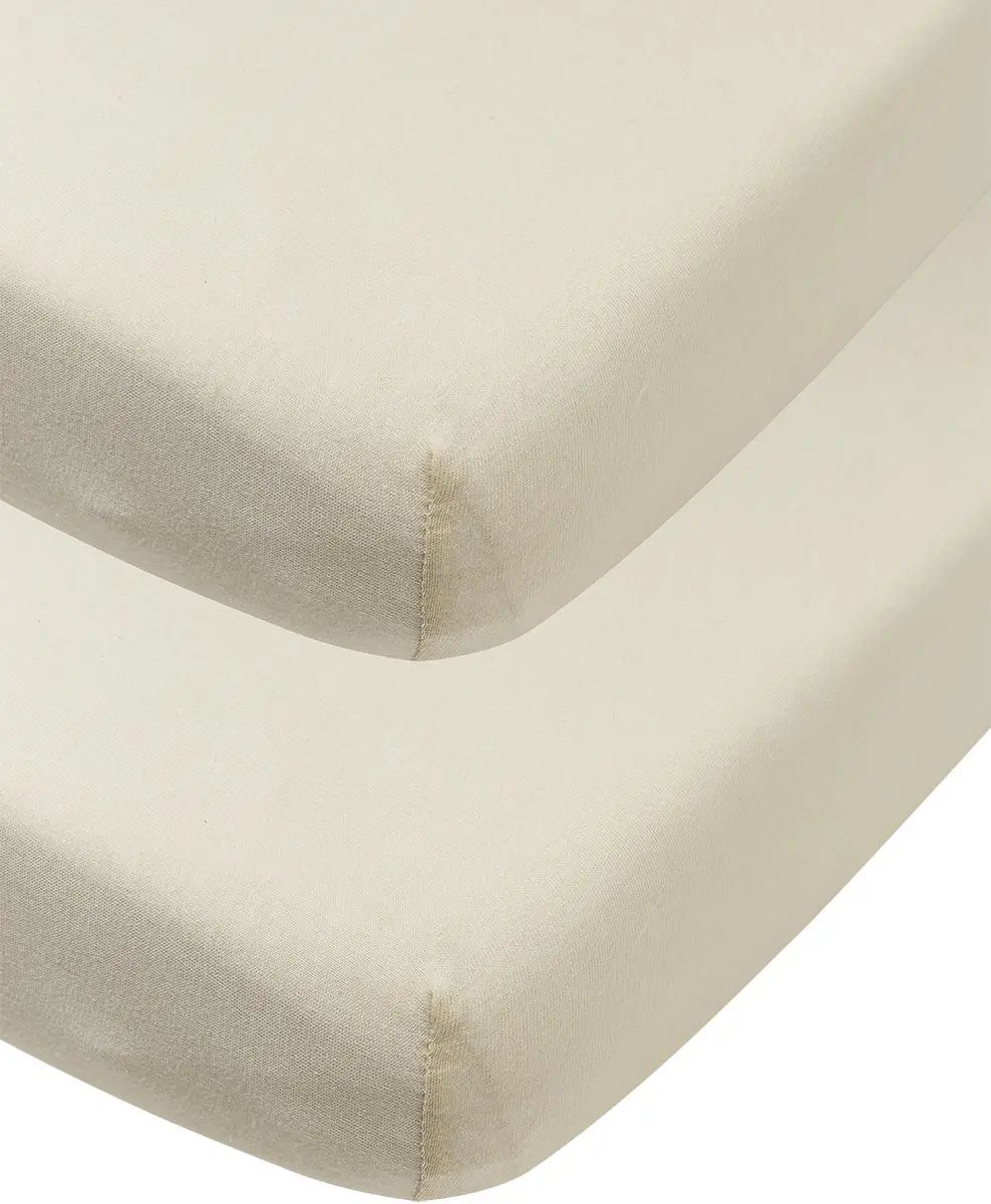 Meyco Baby Uni Hoeslaken Wieg - 2 Stuks 40x80/90cm Soft Sand