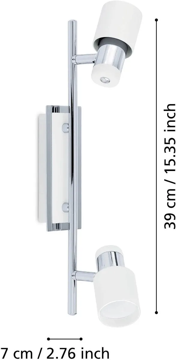 Eglo Davida Plafondspot 2 Lichts - Chroom/Wit - afbeelding 6 van 6
