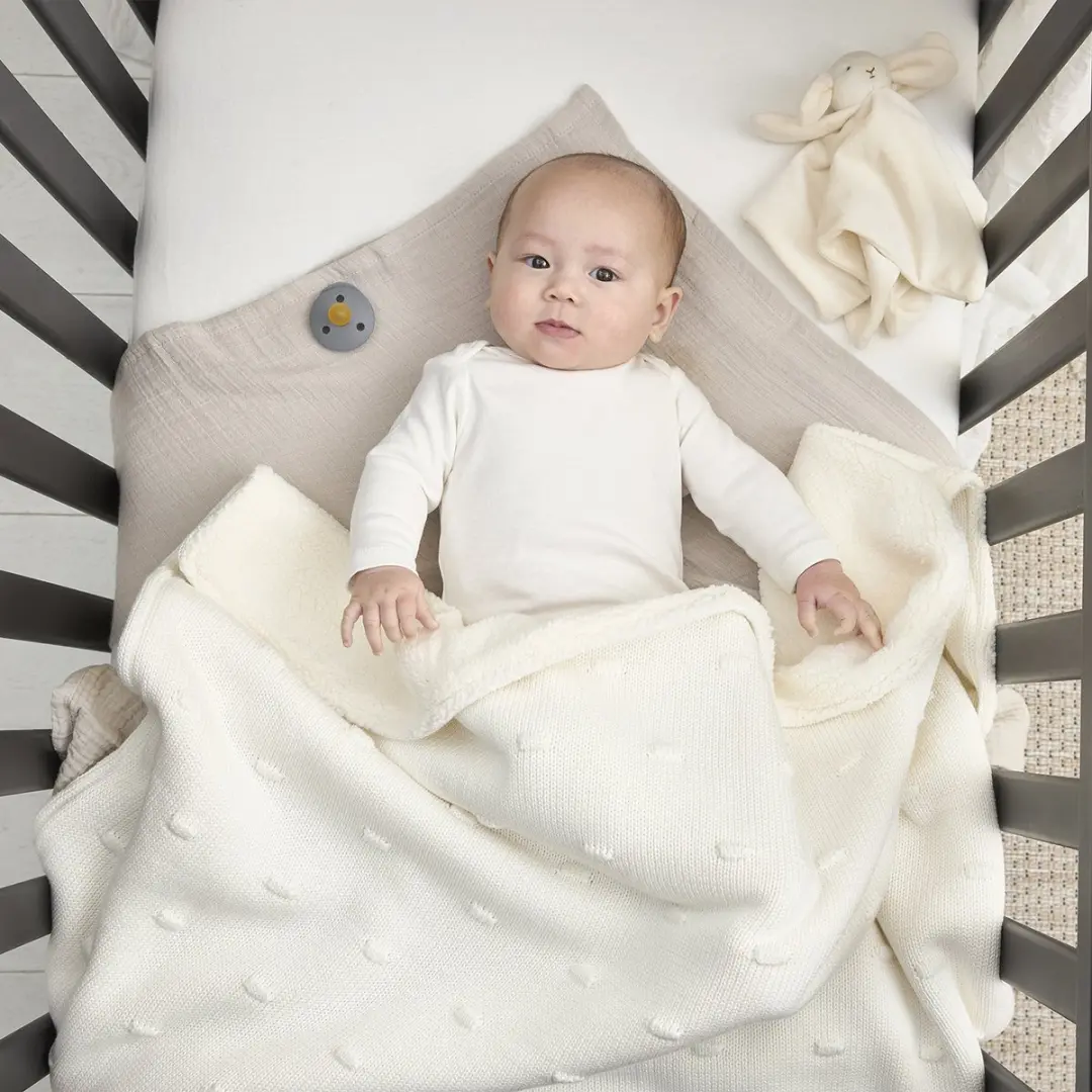 Meyco Baby Knots Wiegdeken Offwhite 75x100cm - 2.0 TOG