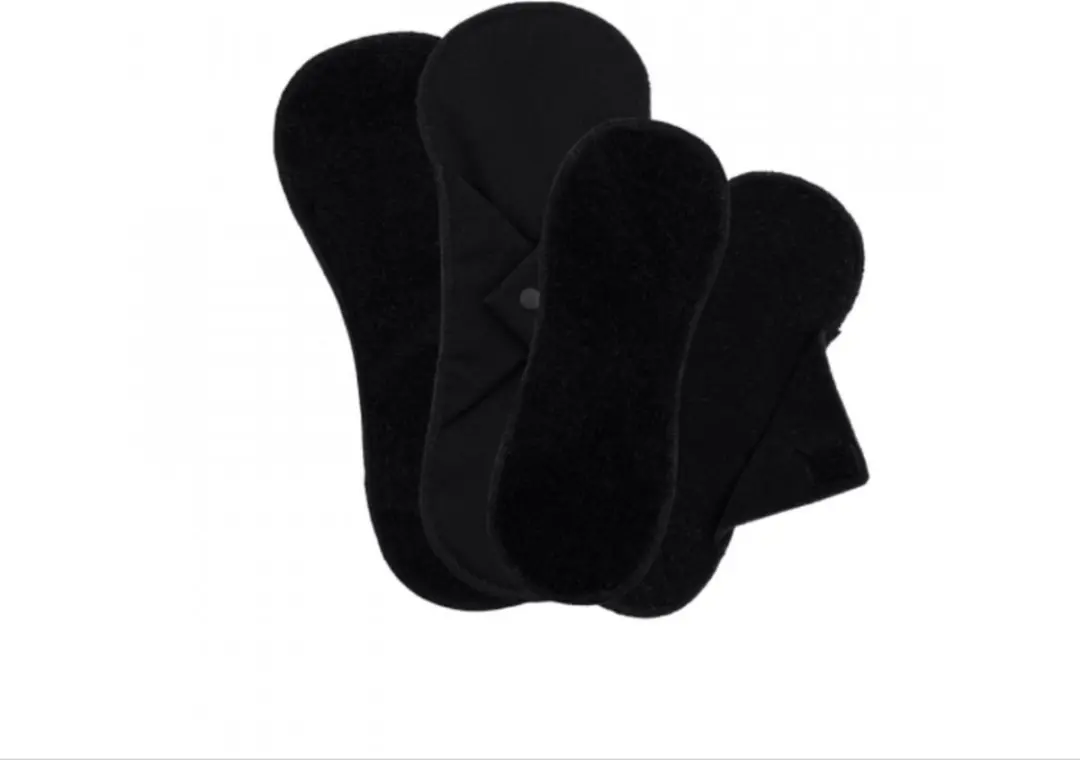 Bamboolik Probeerset Wasbaar Maandverband & Inlegkruisjes - 4 Stuks - Zwart