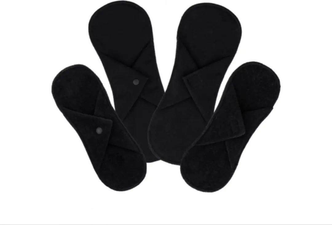 Bamboolik Probeerset Wasbaar Maandverband & Inlegkruisjes - 4 Stuks - Zwart