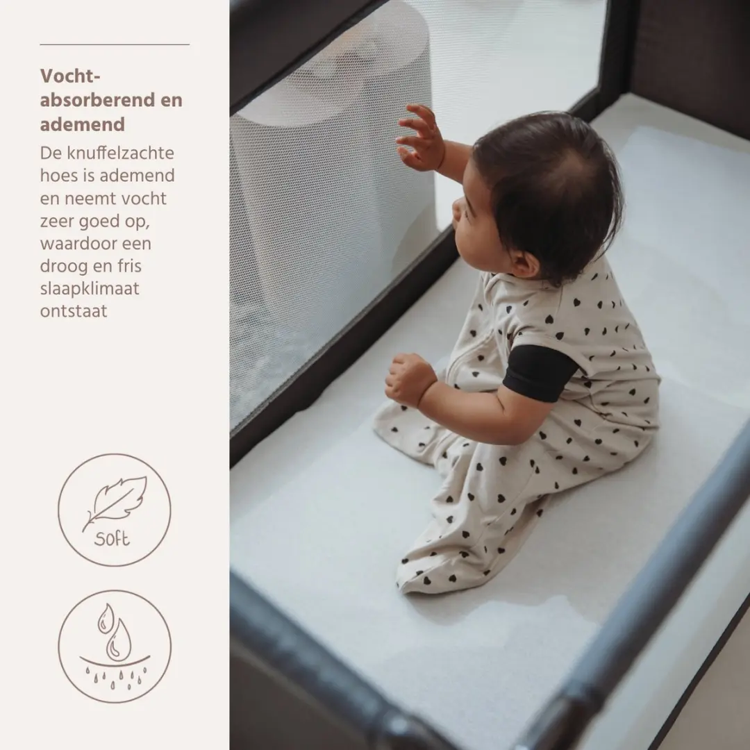 Meyco Baby Uni Campingbed Matrashoes 60x120cm - Offwhite