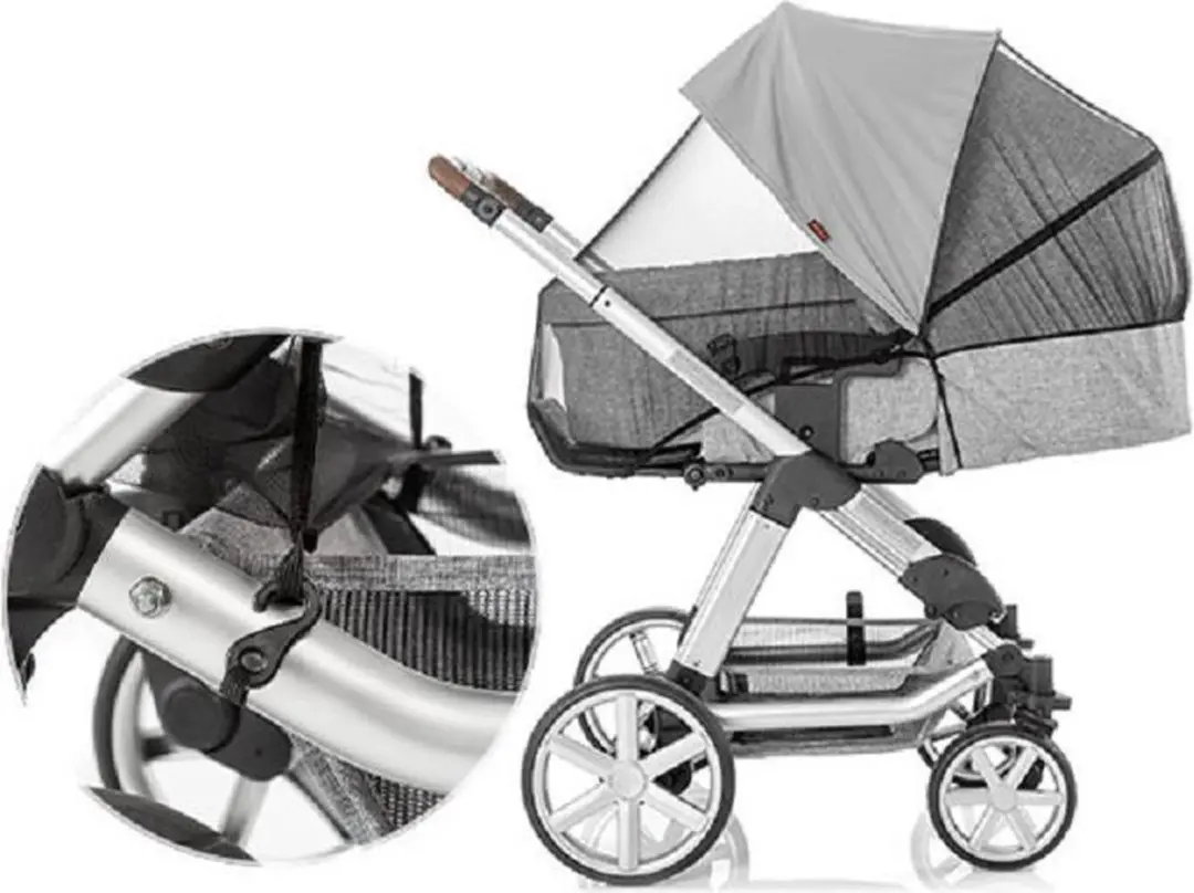 Reer ShineSafe Bite Zon- en Insectenbeschermer Kinderwagen - Grijs/Zwart