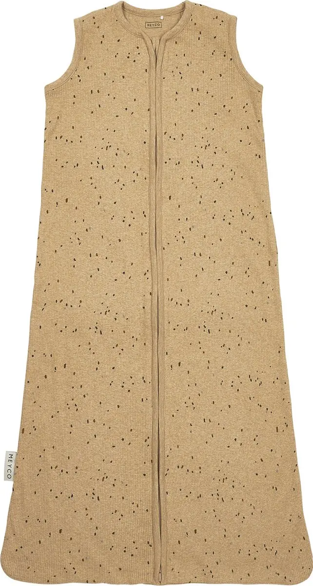 Meyco Baby Rib Mini Spot Slaapzak - 70cm - 0.3 TOG - Toffee Melange