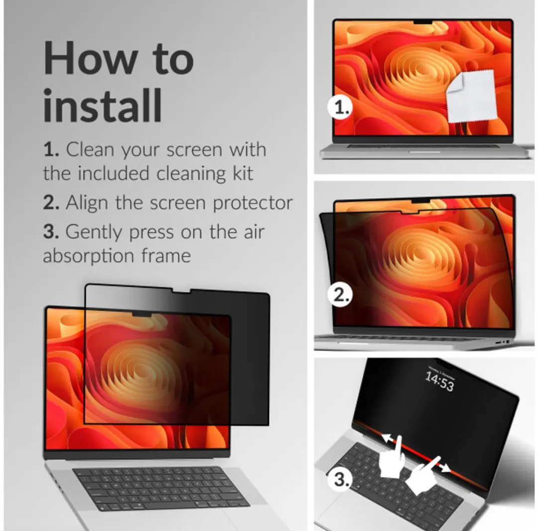 Mobilize Neo Screen Protector voor Apple MacBook 13 inch - MOB-MPF-MCBNEO1226 - afbeelding 5 van 5
