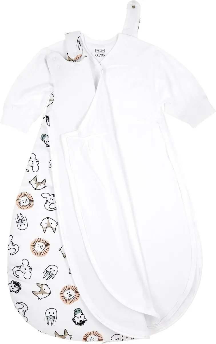 Meyco Baby Animal Slaapzak - 50/56 - 2.5 TOG - Multicolor