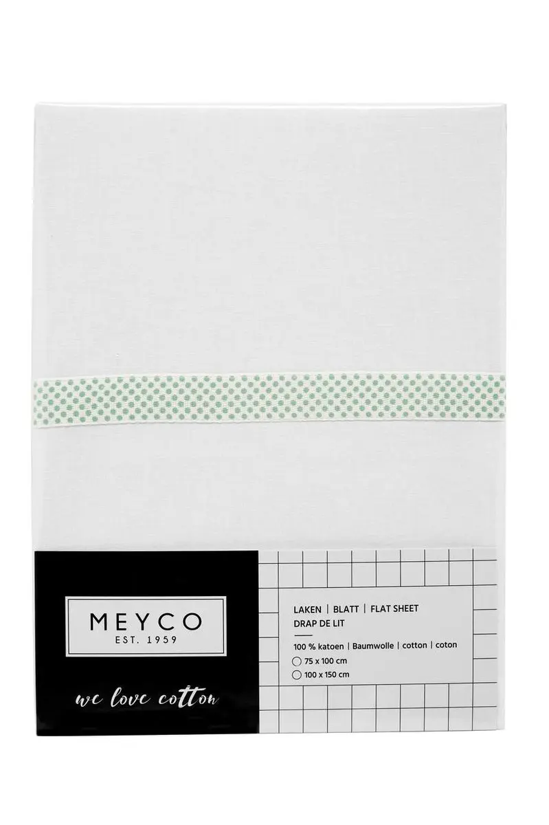 Meyco Ledikantlaken 100x150cm - New Mint/Wit