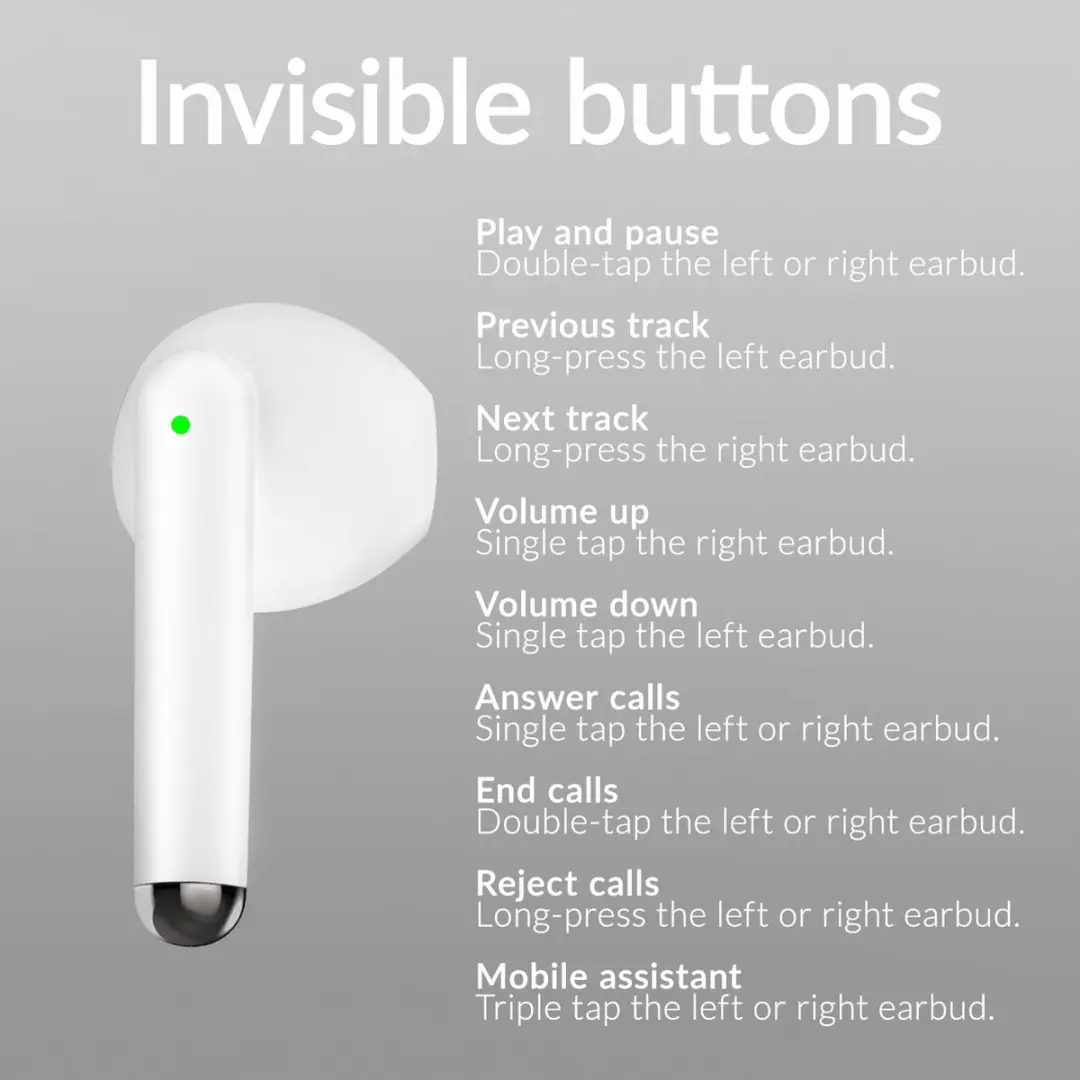 Mobilize TWS Earbuds MOB-TWSE-001W - Wit - afbeelding 6 van 6