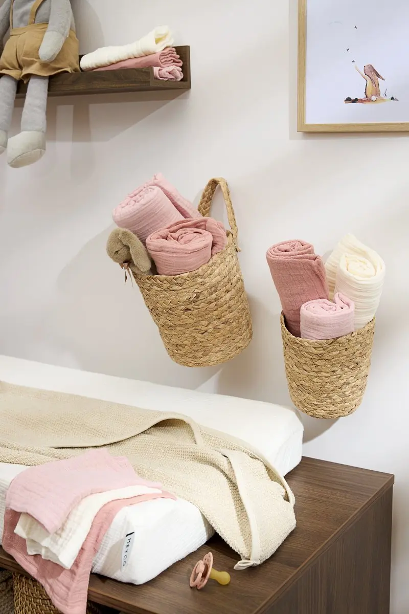 Meyco Baby Uni Hydrofiele Doeken 3 Stuks - 70x70cm - Soft Rose/Rose/Natural