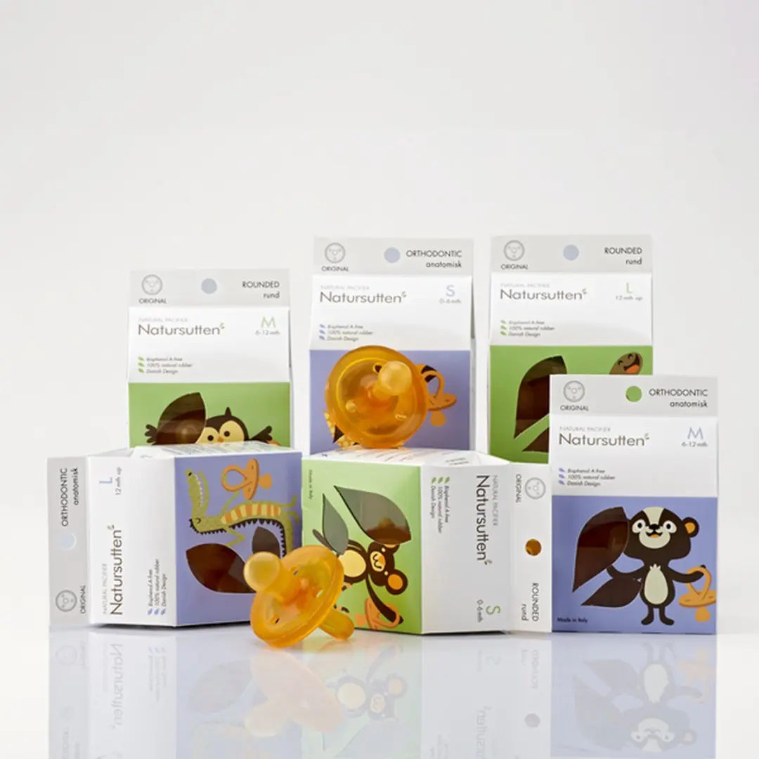 Natursutten Rubberen Fopspeen Rond Schild Kers - 0-6 Maanden - 2 Stuks