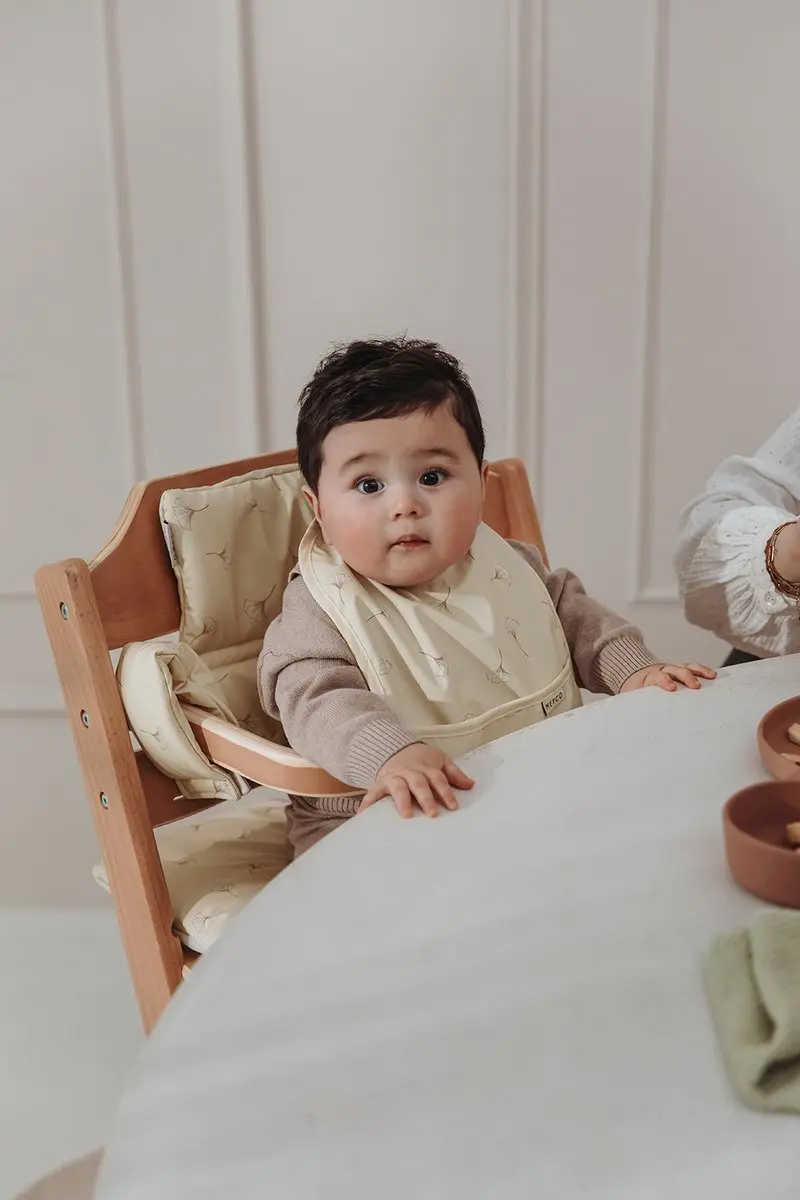 Meyco Baby Ginkgo Slab met Opvangbakje - 2 Stuks - Soft Sand