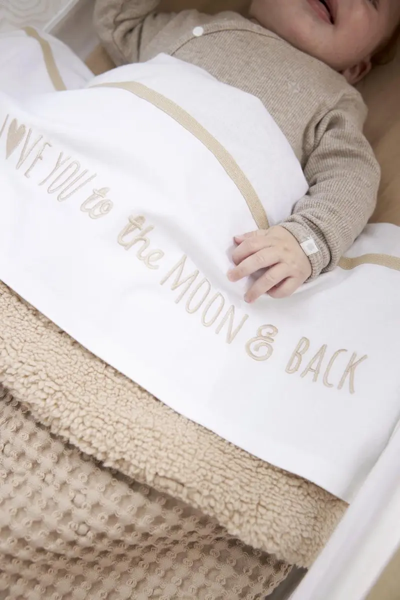 Meyco Baby Love You To The Moon & Back Ledikantlaken 100x150cm - Sand