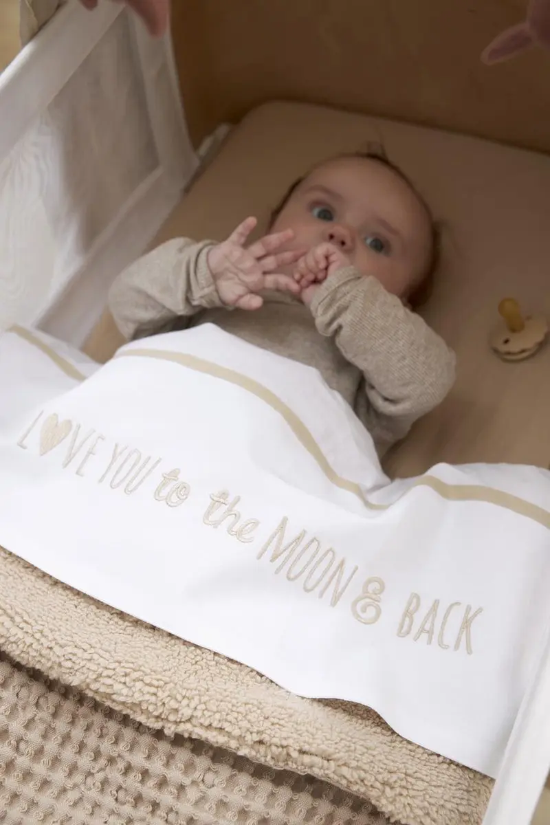 Meyco Baby Love You To The Moon & Back Ledikantlaken 100x150cm - Sand