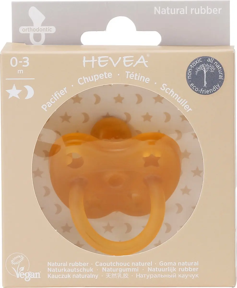 Hevea Fopspeen Classic Orthodontisch 0-3 Maanden - Oranje