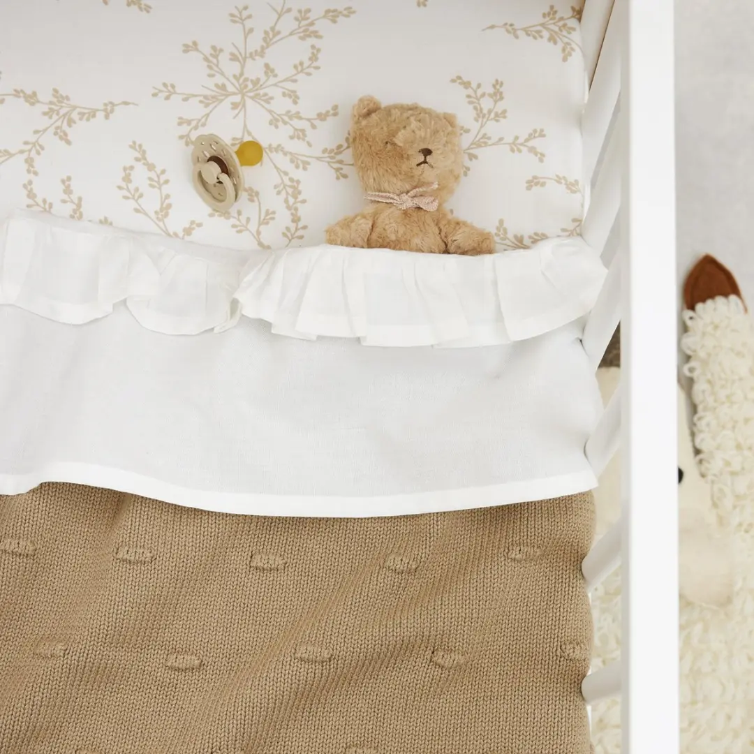 Meyco Baby Ruffle WiegLaken 75x100cm - 0.3 TOG - Wit