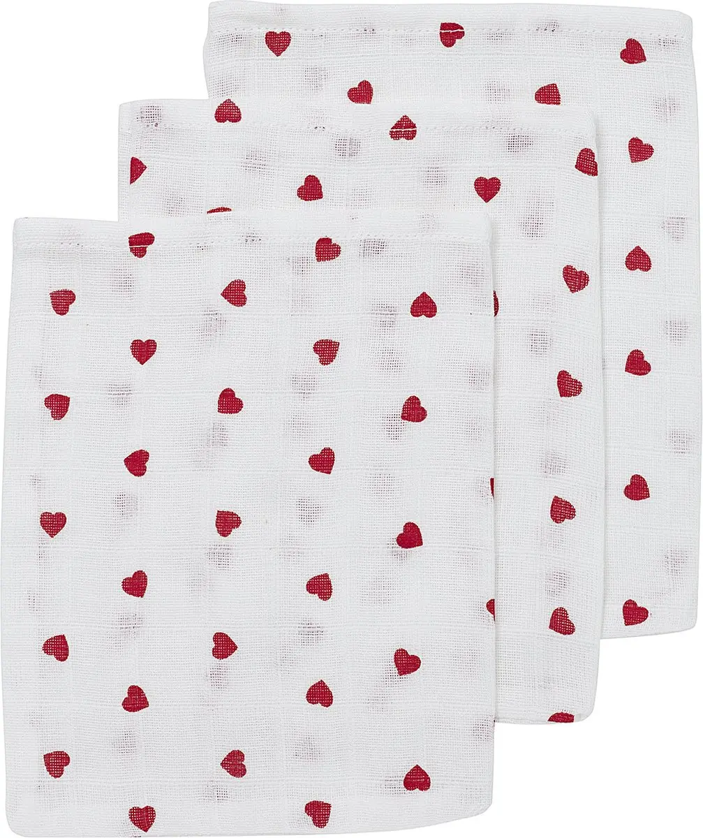 Meyco Baby Sweet Heart Hydrofiele Wasdoekjes 3 Stuks